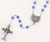 Lourdes Water 7mm Blue Glass Bead Rosary