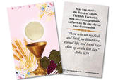 Chalice First Communion Pink Holy Card