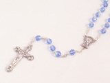Blue 6mm Sapphire Glass Bead Rosary