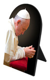 Pope Francis in Prayer Arched Desk Plaque