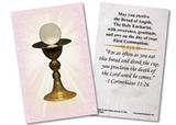 Chalice First Communion Pink Holy Card II