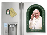 Pope Francis Waving Arched Magnet with Quote