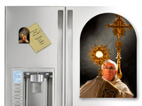 Pope Francis with Monstrance Arched Magnet
