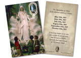 Our Lady of Fatima in Cloud "The Apparitions of Mary" Holy Card