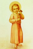 Christ Child With Grapes Holy Card