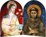 Sts. Francis and Clare Arched Diptych