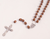 Premium Wood 6mm Bead Rosary with Miraculous Medal Center