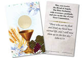 Blue Spring Chalice First Communion Holy Card
