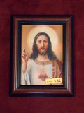 Sacred Heart of Jesus 5x7 Brown Framed Print