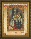 Holy Sacrament of Confirmation Certificate Gold Framed