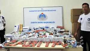 Gaziantepte, eyyar tezgahlardan 4 bin paket sigara yakalandı