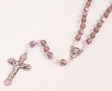 Mauve Rose 6mm Glass Bead Rosary