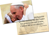 Pope Francis with Child Holy Card