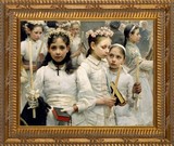 After the First Holy Communion (Detail 3 Girls) - Ornate Gold Framed Art