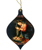 Madonna Worshiping the Child by Correggio Wood Ornament