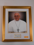 Pope Francis with Signature 11x14 Gold Framed Print