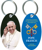 Pope Francis Waving Commemorative Apostolic Journey Keychain