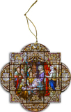 Nativity of Mary Stained Glass Wood Ornament
