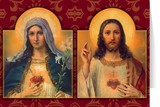 Antique Sacred & Immaculate Hearts Greeting Card