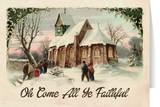Vintage Church in Snow Christmas Cards