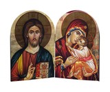 Jesus and Mary Icon Arched Diptych