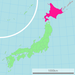 Location of ہوکائیدو پریفیکچر Hokkaido Prefecture