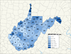 NRHP West Virginia Map.svg
