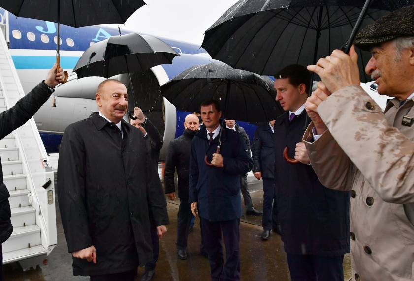 Ilham Aliyev arrived in Sochi, Russia for working visit