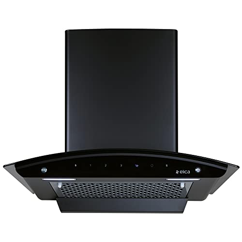 Elica 60 cm 1200 m3/hr Filterless Autoclean Kitchen Chimney (FL 600 SLIM HAC MS NERO, Touch + Motion Sensor Control, Black)