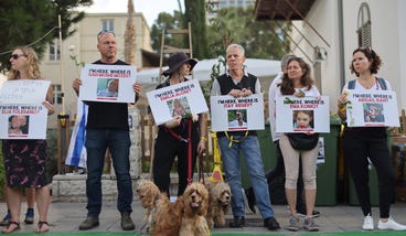 Demonstration by families of the hostages in Tel Aviv on Thursday.