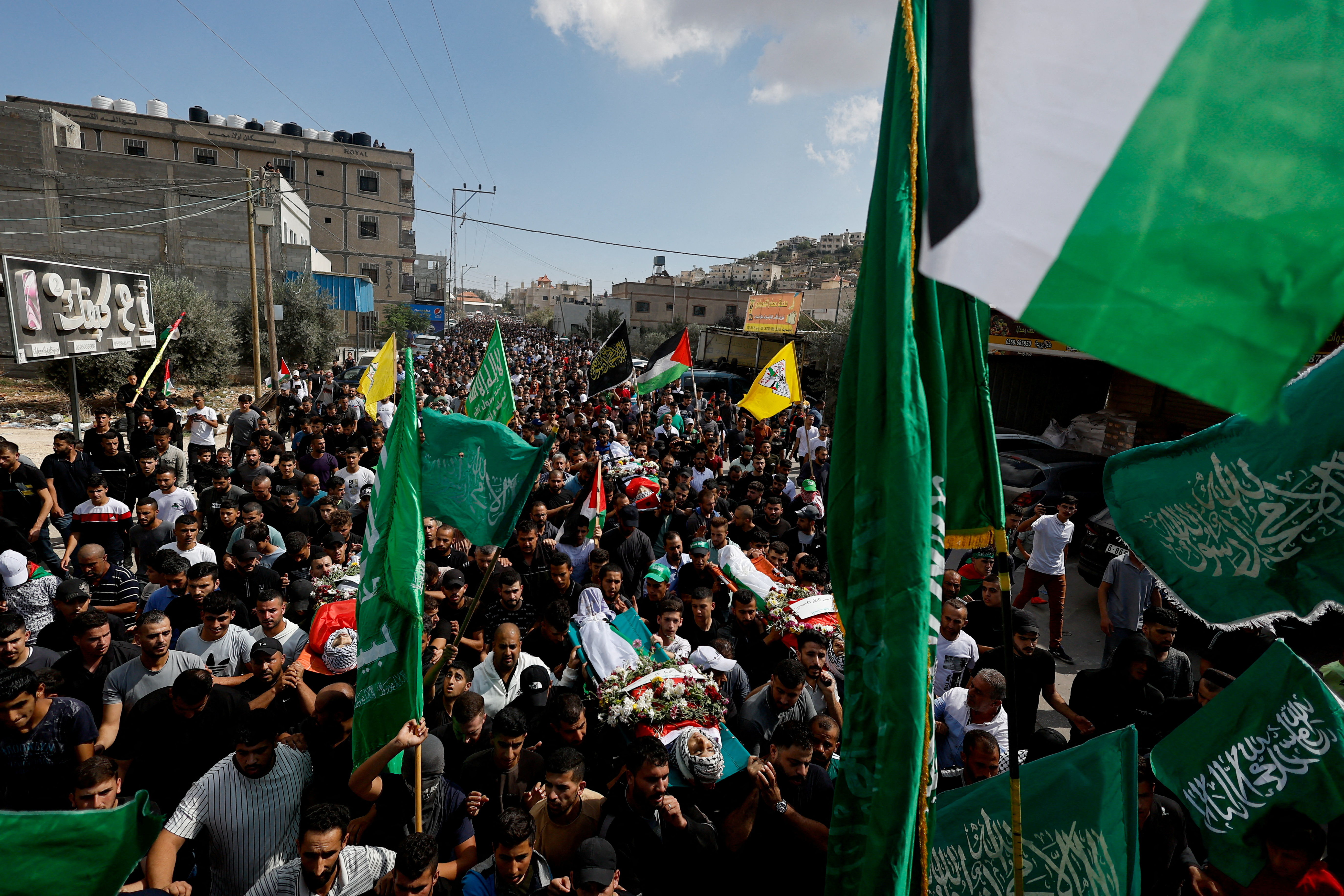 Funeral of a Palestinians killed in clashes with Israeli settlers near Nablus