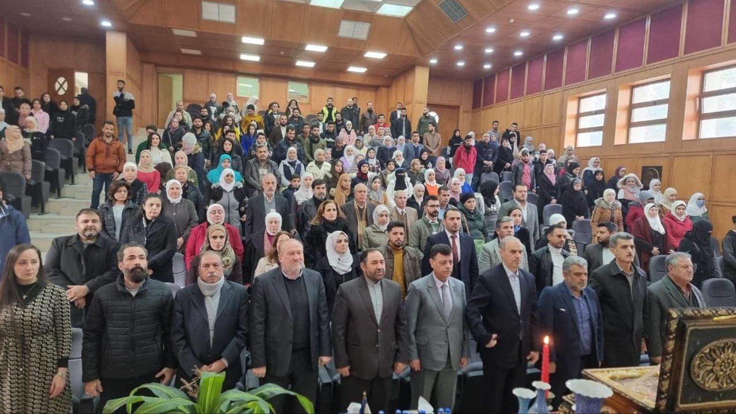 General photo of the Iranian celebration at Damascus University (Faculty of Arts, Damascus University Facebook page)