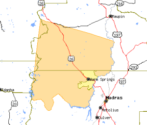 Map of the Warm Springs Indian Reservation