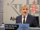 El alcalde de Barcelona, Jaume Collboni, en rueda de prensa.