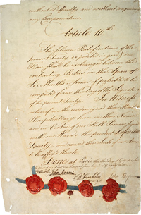 The Treaty of Paris signature