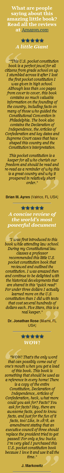 US Constitution Book Testimonials