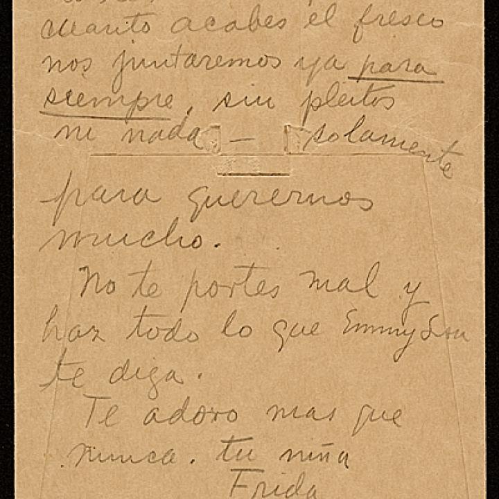 Frida Kahlo letter to Diego Rivera