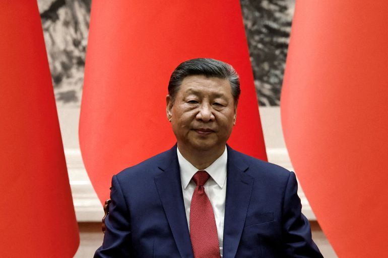 FILE PHOTO: Chinese President Xi Jinping attends a signing ceremony with Bahrain's King Hamad bin Isa Al Khalifa (not pictured) at the Great Hall of the People in Beijing, China May 31, 2024. REUTERS/Tingshu Wang/Pool//File Photo