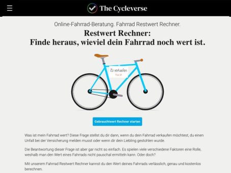 The Cycleverse startet neuen Fahrrad Restwert Rechner.