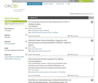 Abb. 1: Screenshot des ORCID-Profils https://orcid.org/0000-0003-3334-2771.