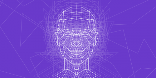 Image of face outline put together with several lines. Very cyberpunk.