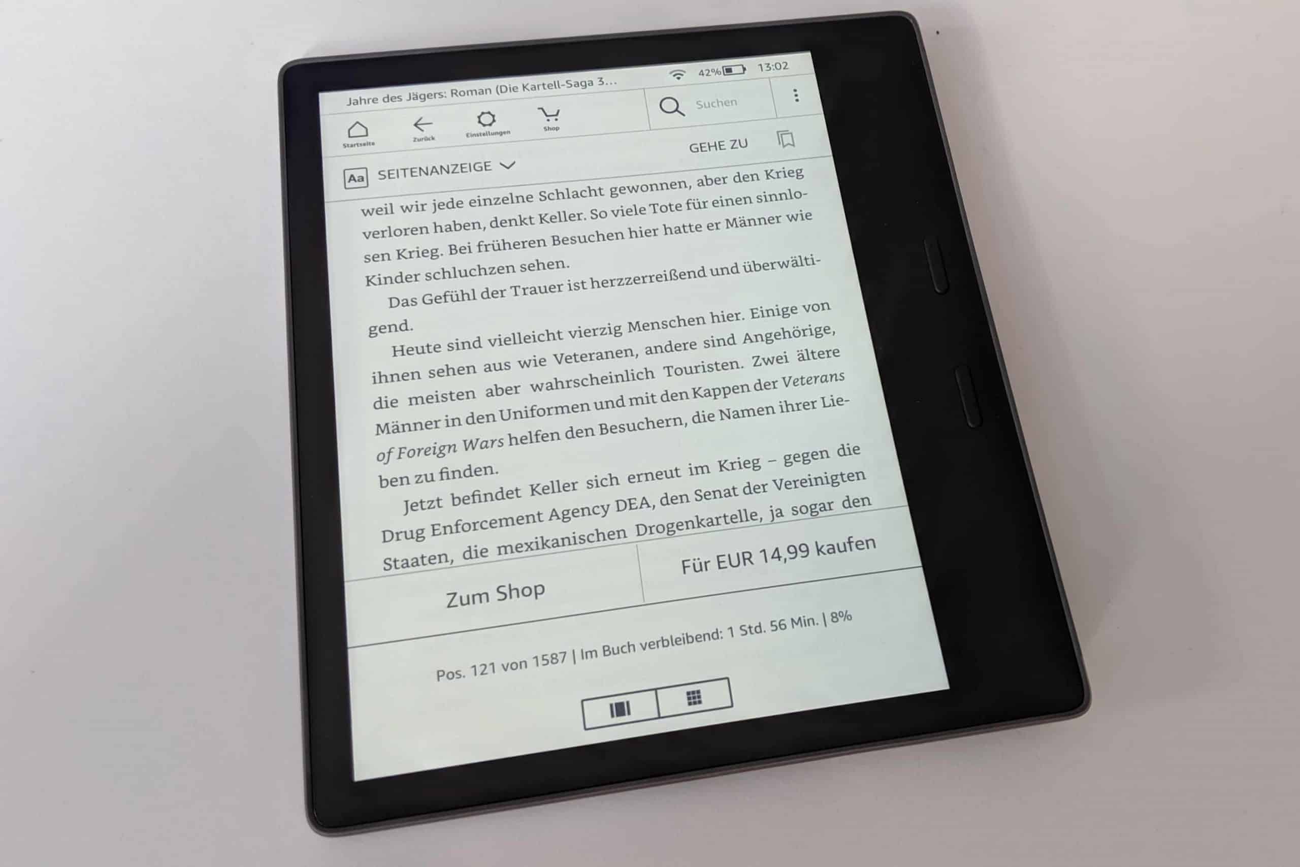eBook-Reader Test: Amazon Kindle Oasis