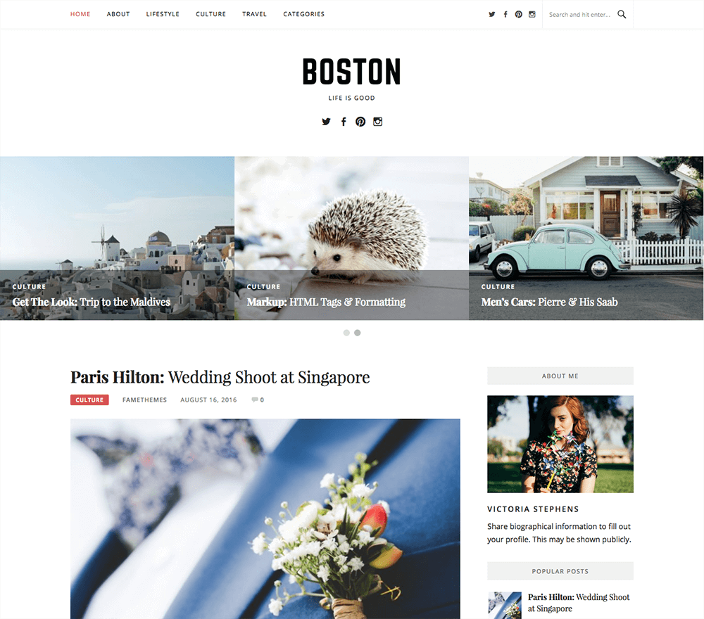 Boston Pro WordPress Theme