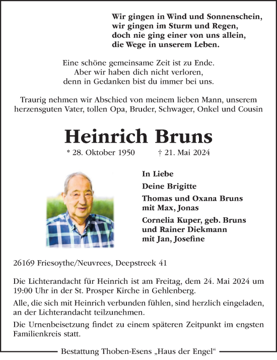 Anzeige von Heinrich Bruns von OM-Medien