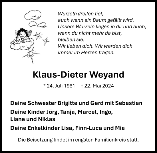 Anzeige von Klaus-Dieter Weyand von OM-Medien