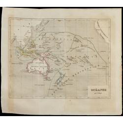 Gravure de 1843 - Carte de l'Océanie - 1
