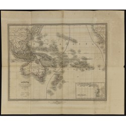 Gravure de 1858 - L'Océanie par Desbuissons - 1