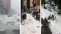 „Noch nie erlebt“: Hagel-Chaos in Norditalien – „Fluss aus Eis“ überzieht Großstadt