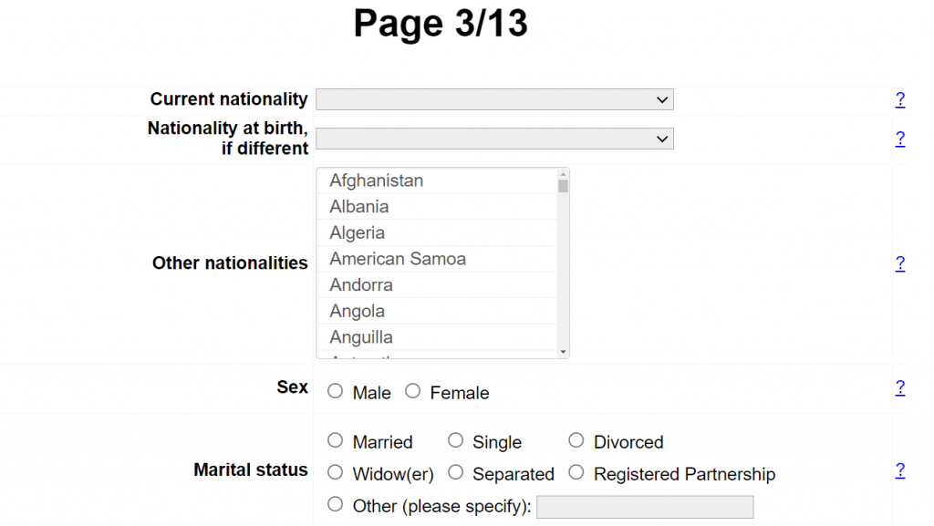 nationality information