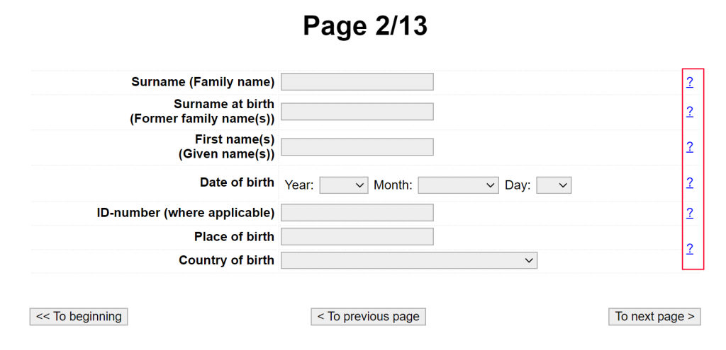 name family name birth information